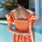 Gingham Dress Orange - D0495