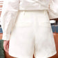 High Waisted Shorts - White - Q0319